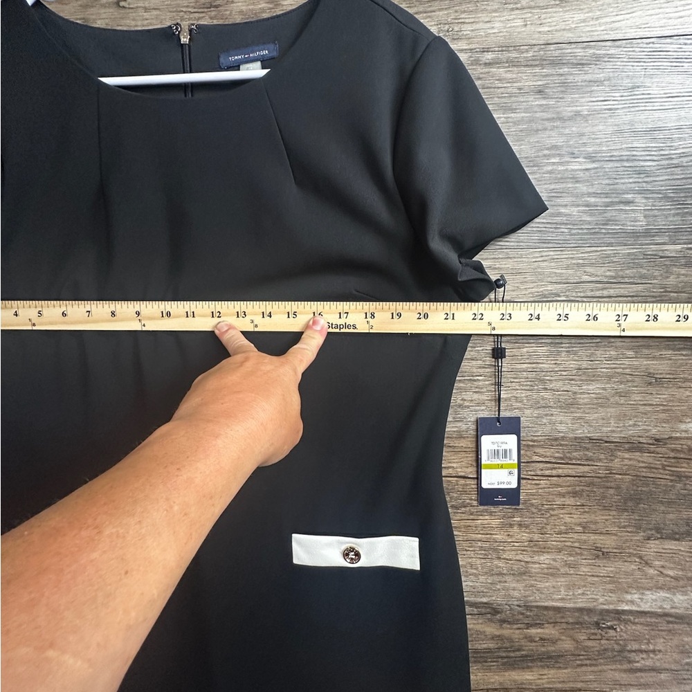 Tommy Hilfiger Black Mini Sheath Dress Short Sleeve - Picture 5 of 11